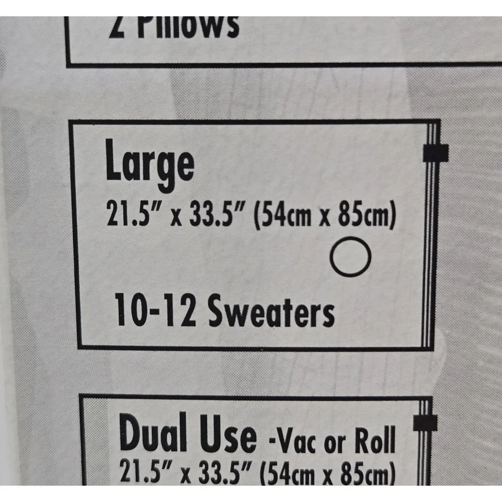 Original Vacuum Seal Space Compression Bag 2 (Two) Count Large 21.5